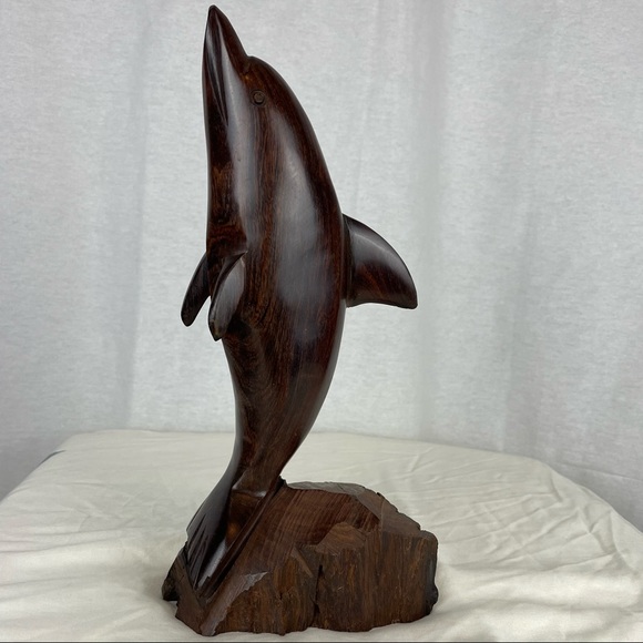 XL Wooden Dolphin Sculpture - Picture 1 of 5